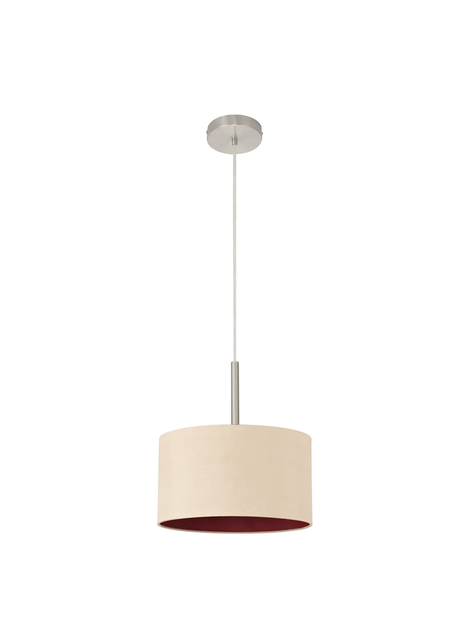 Baymont 30cm Pendant 1 Light Satin Nickel, Antique Gold/Ruby DK0284  Deco Baymont SN AG